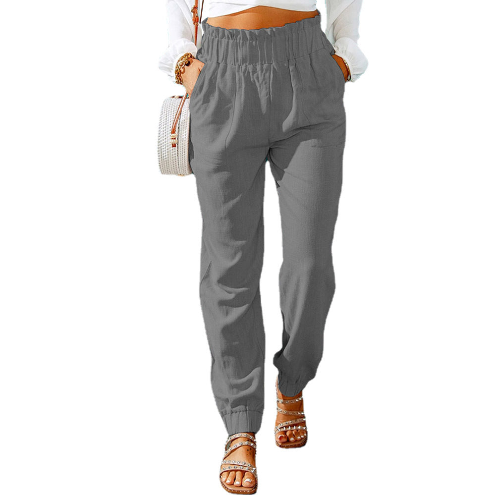 Women's Summer Trousers Lightweight Cotton Elastic