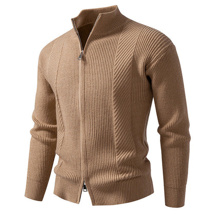 Men's Cardigan Modern Stand-Up Collar Zipper