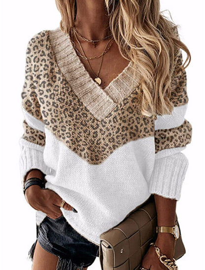Women's Stylish Leopard Print Trendy Sweater