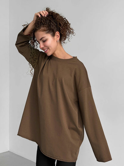 Women's Oversized Long-Sleeve Shirt High-Quality Modern
