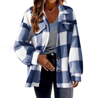 Stylischer Karomantel Damen Winter