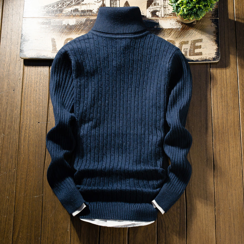 Men's Turtleneck Sweater Cable Knit Elegant Fashion