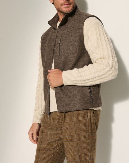Men's Virgin Wool Vest Warm Elegant Button Closure