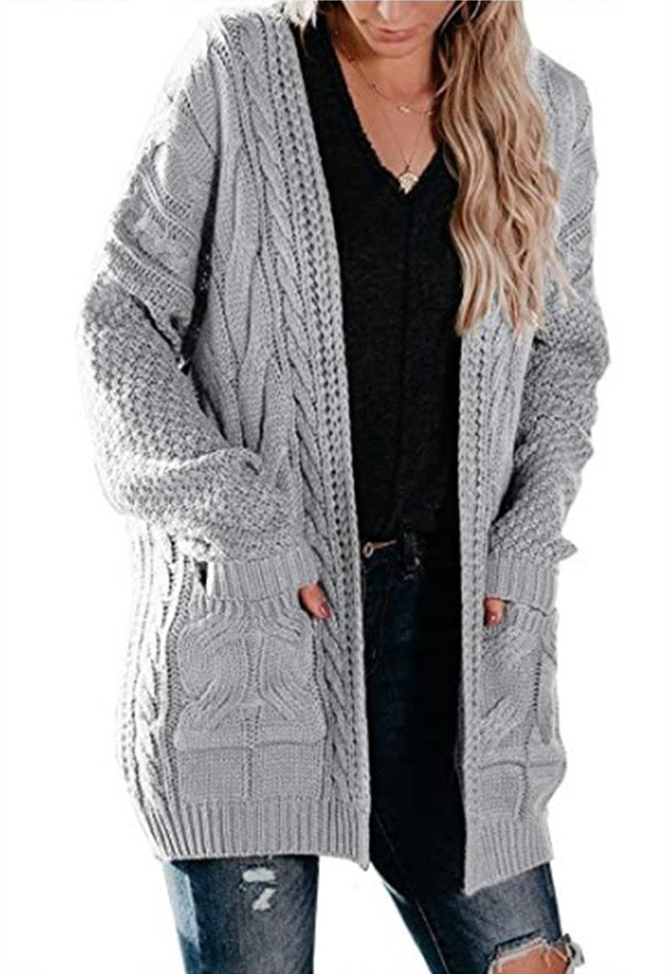 Women's Cardigan Chunky Knit Feminine Practical