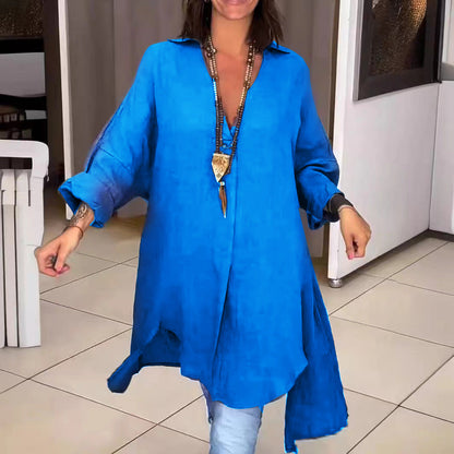 Women's Linen Tunic Elegant Asymmetrical Cut