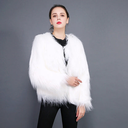 Women's Faux Fur Coat Soft Long-Sleeved Elegant