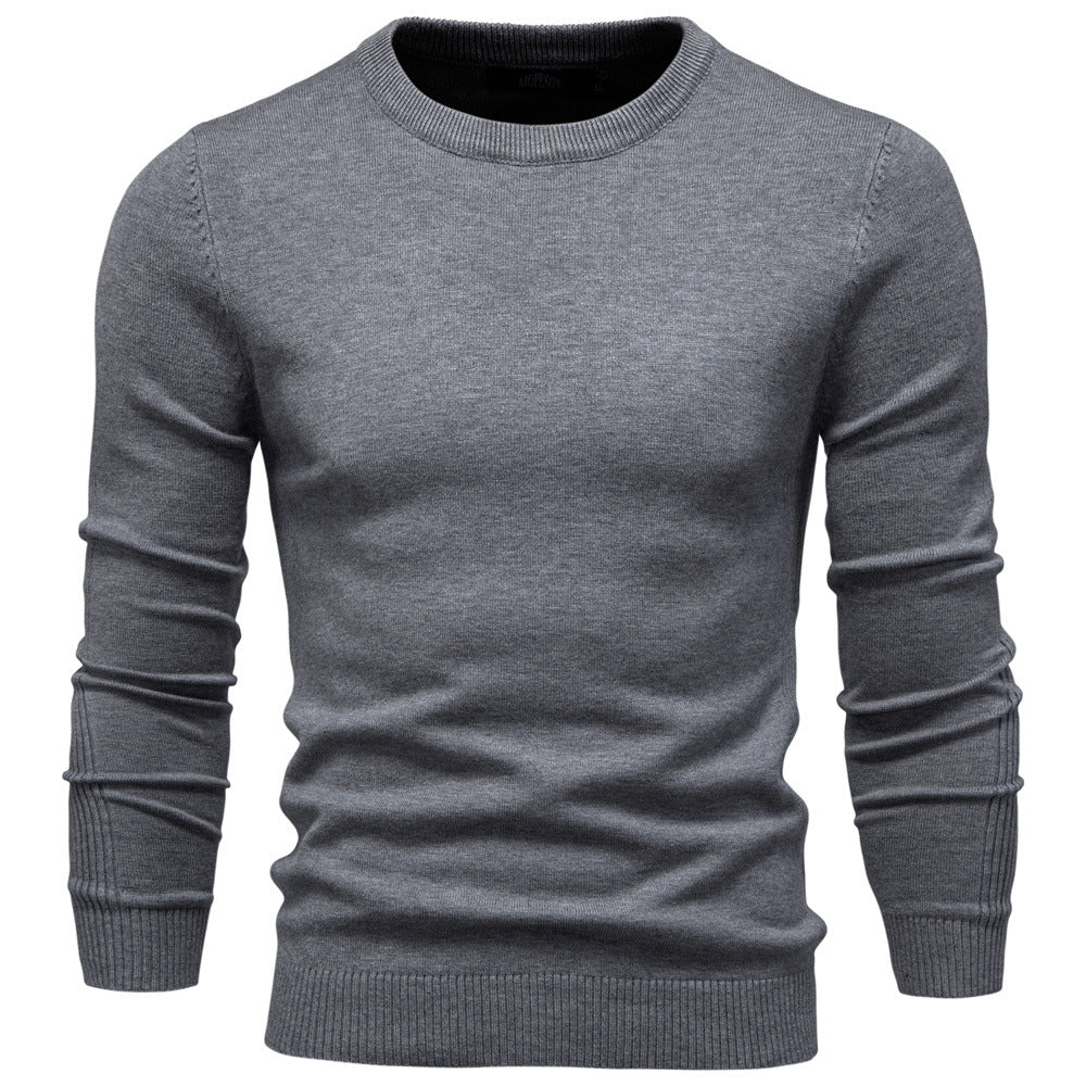 Men's Round Neck Cotton Sweater Elegant Design