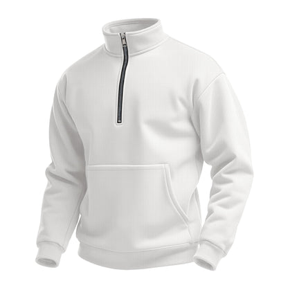 Men's Fleece Pullover Stand-up Collar Kangaroo Pocket Practical