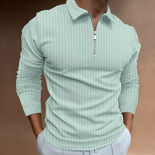 Men's Modern Polo Shirt Zipper Style