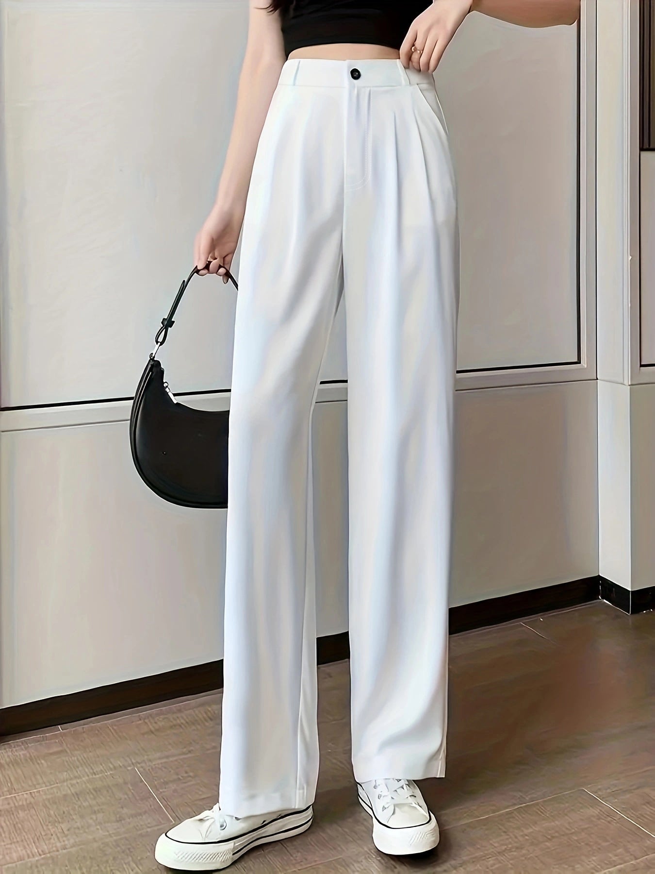 Women's High-Waist Trousers Comfortable Elegant