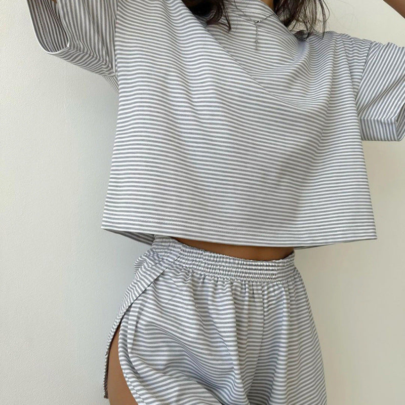Women's Casual Set Short Sleeve Top and Shorts Summer