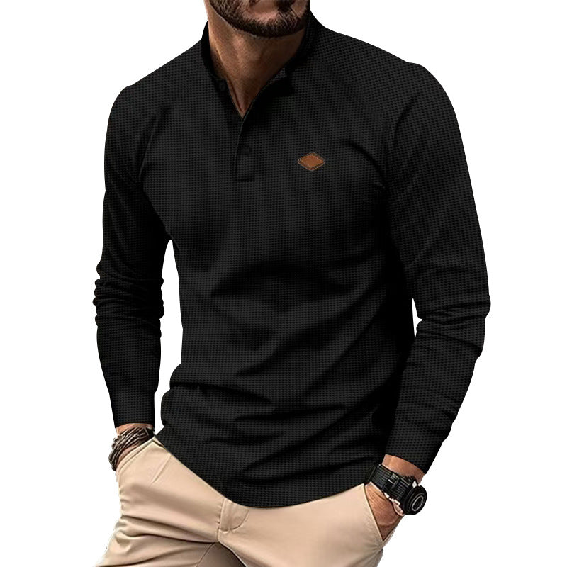 Men's Long-Sleeve Shirt Textured Modern Buttons