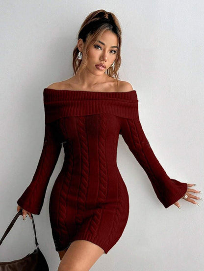 Women's Form-Fitting Elegant V-Neck Dress