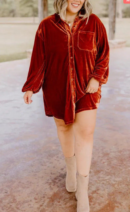 Women's Velour Dress Soft Elegance