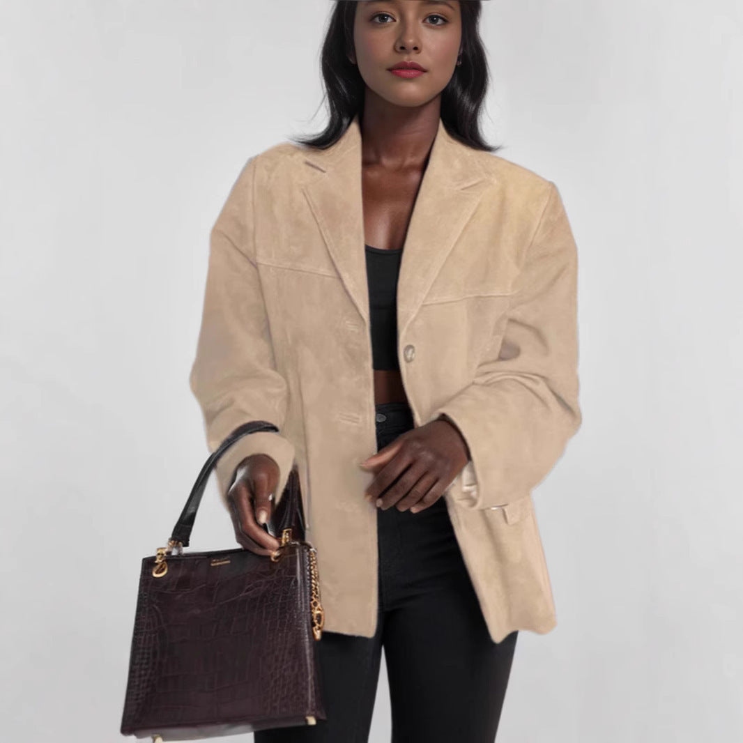 Damen Wildlederjacke Trendy Style