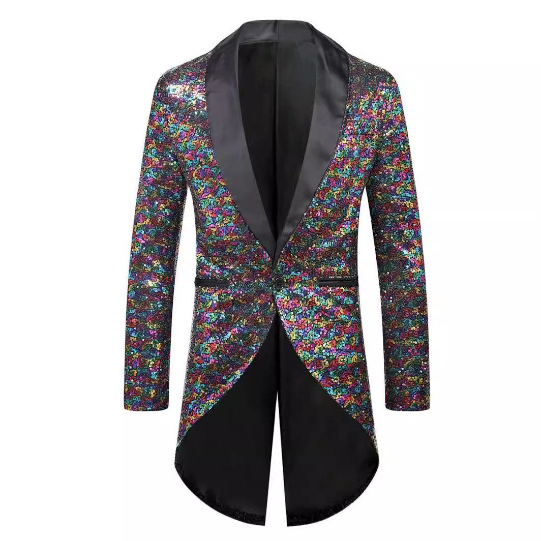 Men's Suit Blazer Glitter Effect Elegant Shawl Lapel