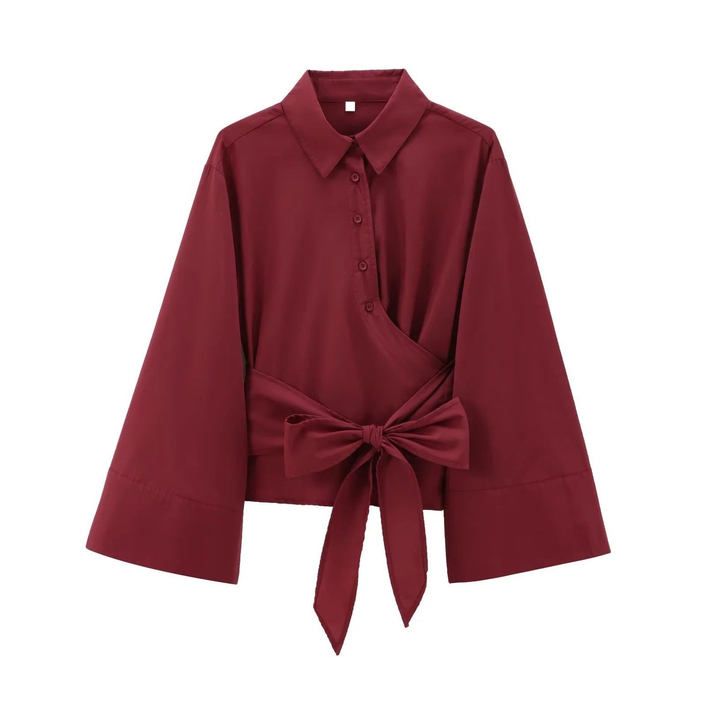 Elegant Women's Blouse Wide Sleeves Tailored Fit