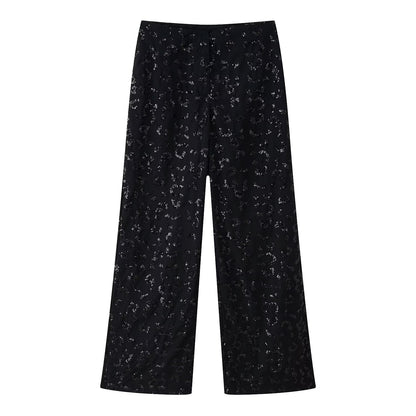 Women's Elegant Lace Floral Trousers
