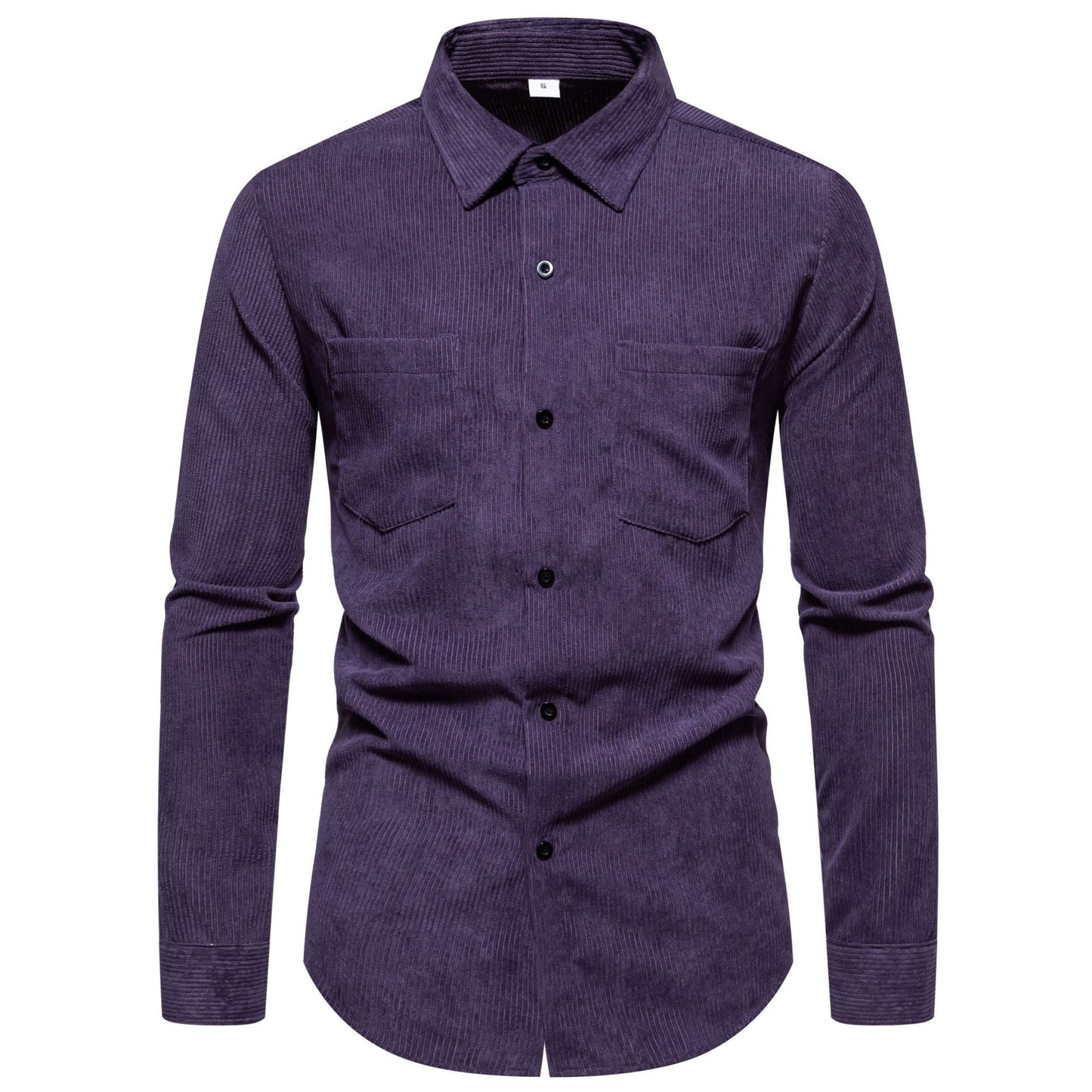 Men's Corduroy Shirt Classic Elegant Chest Pocket