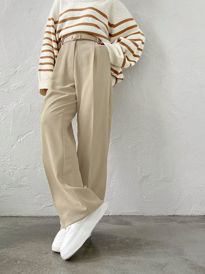 Women's High-Waisted Trousers Elegant Slim Fit