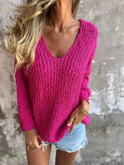 Women's V-Neck Pullover Casual Chic