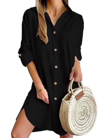 Women's Blouse Dress Elegant Button Details