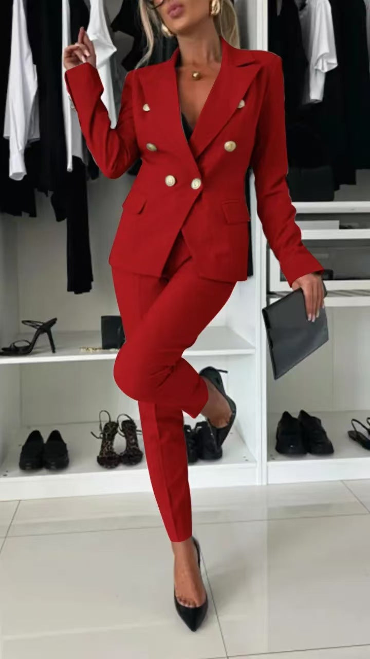 Fashionable Blazer Slim Fit Double-breasted Office Suit
