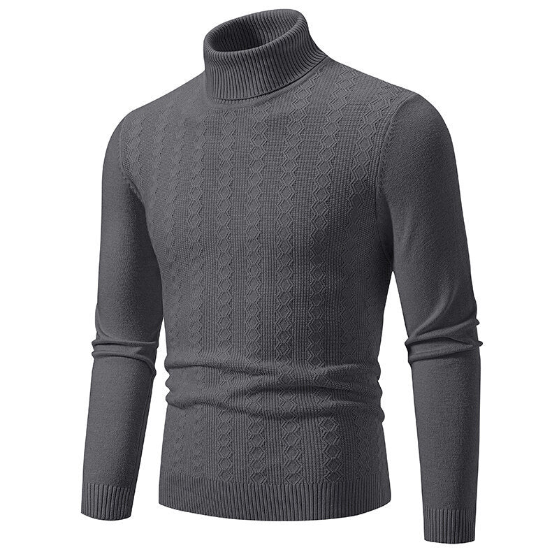 Men's Turtleneck Cable Knit Sweater