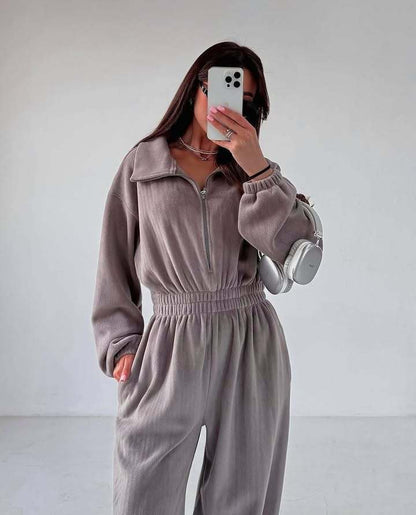 Women's Fleece Jumpsuit Comfortable Stylish