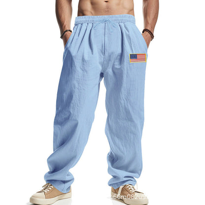 Men's Casual Trousers American Design Elastic Waistband