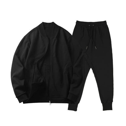 Men's Sporty Elastic Leisure Suit with Pockets