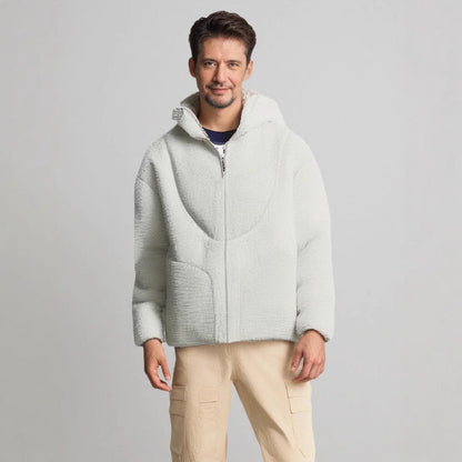 Men's Teddy Jacket Comfortable Contrast Stitching Winter Jacket
