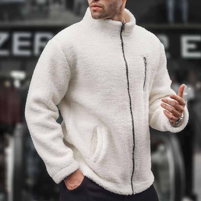 Men's Fleece Jacket Warm Practical Zipper