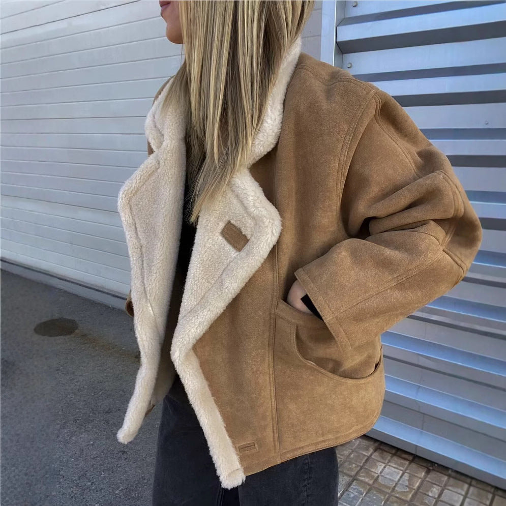 Women's Winter Jacket Oversized Plush Coat Modern