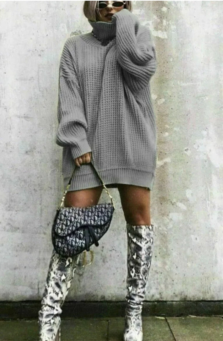 Women's Knitted Jumper Oversized Waffle Knit Trendy Style