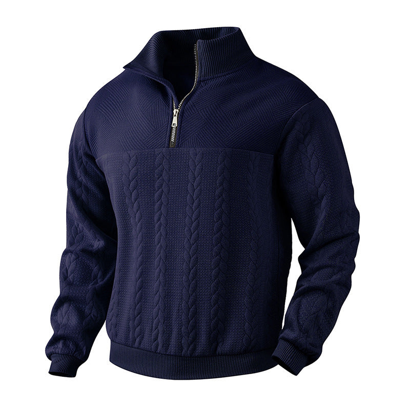 Men's Knitted Sweater Modern High Collar Zipper