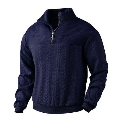 Men's Knitted Sweater Modern High Collar Zipper