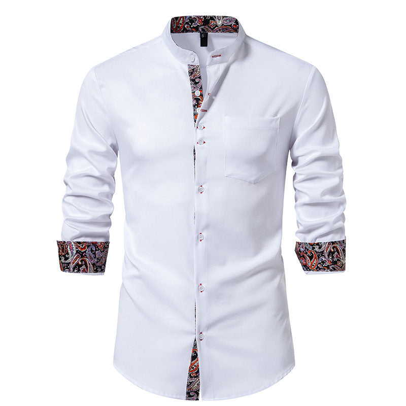 Men's Long-Sleeved Shirt Modern Paisley Design