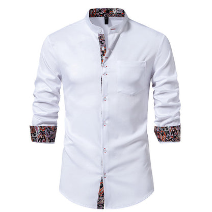 Men's Long-Sleeved Shirt Modern Paisley Design