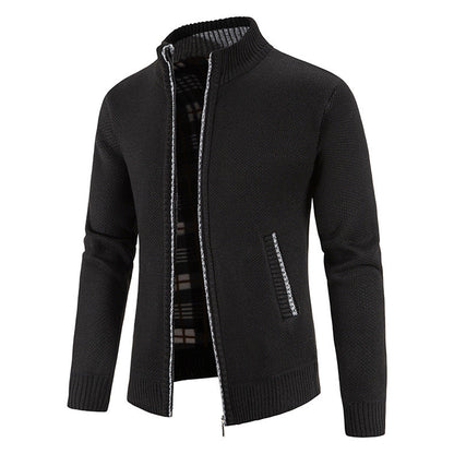 Herren Strickjacke Modern Stehkragen Noppen Optik