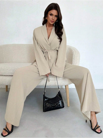 Damen Stilvoller Oversized Jumpsuit mit Taille und Weitem Bein