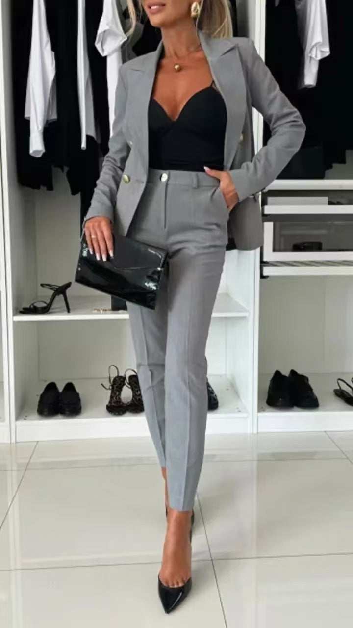 Fashionable Blazer Slim Fit Double-breasted Office Suit