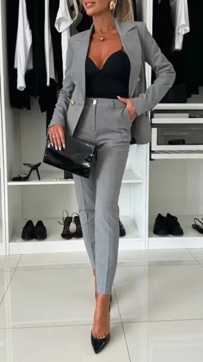 Fashionable Blazer Slim Fit Double-breasted Office Suit