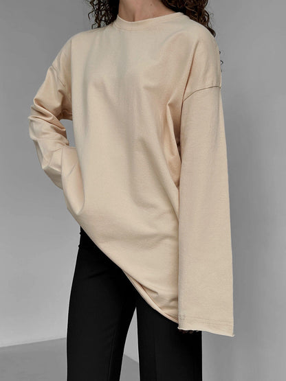 Women's Oversized Long-Sleeve Shirt High-Quality Modern