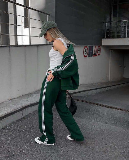 Damen Sportanzug Elegant Reißverschluss Top Qualität