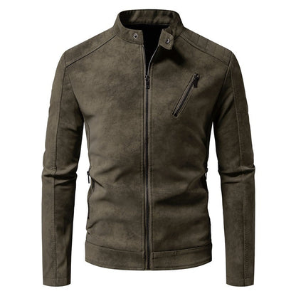 Men's Leather Jacket Biker Style Modern
