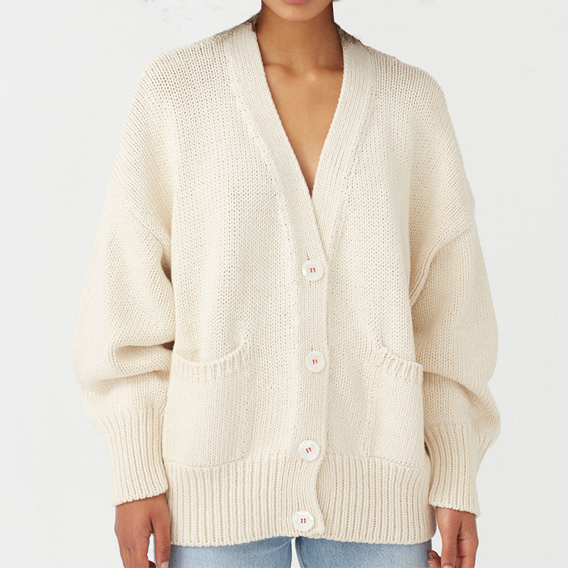 Women's Plus Size Chunky Knit Cardigan Stylish