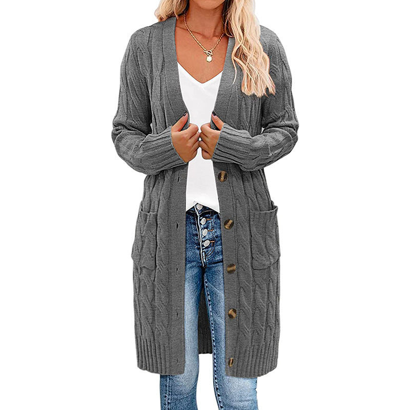 Women's Cardigan Chunky Knit Warm with Pockets and Buttons
