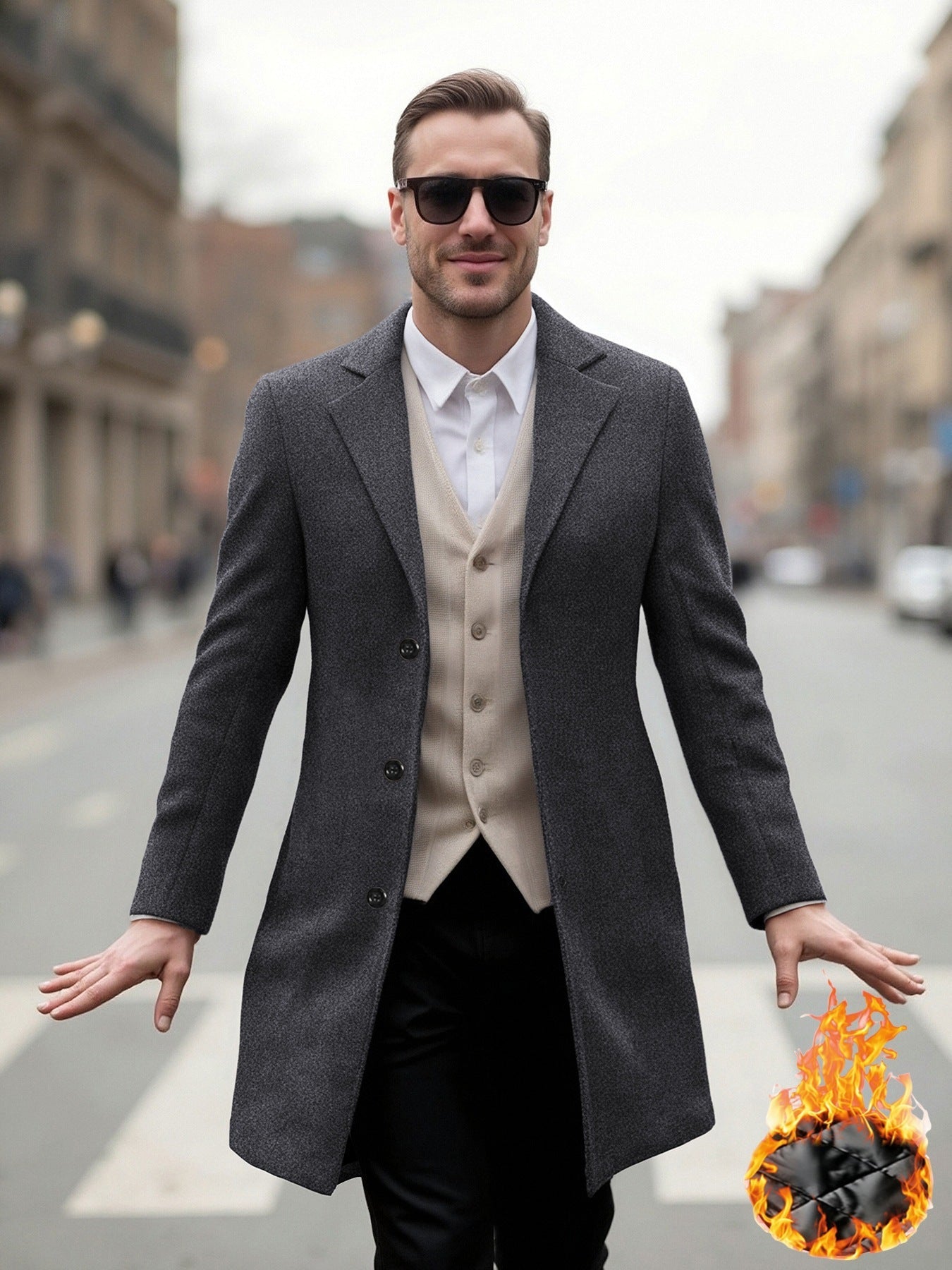 Men's Long Coat Elegant Modern Cut