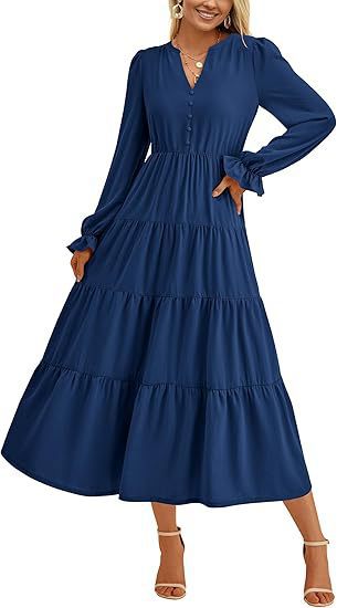 Women's Maxi Dress Elegant Voluminous Sleeves